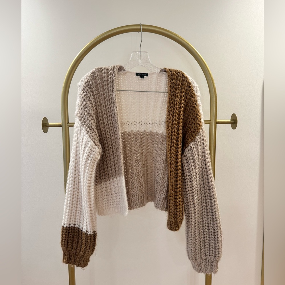 Wild Fable Brown and Cream Cardigan Sweater